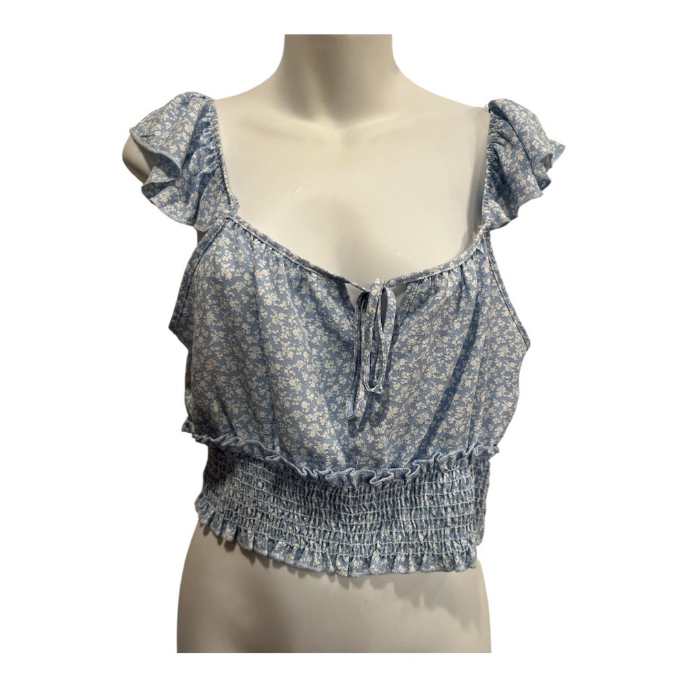 Lelis Collection Blue Floral cropTop size large